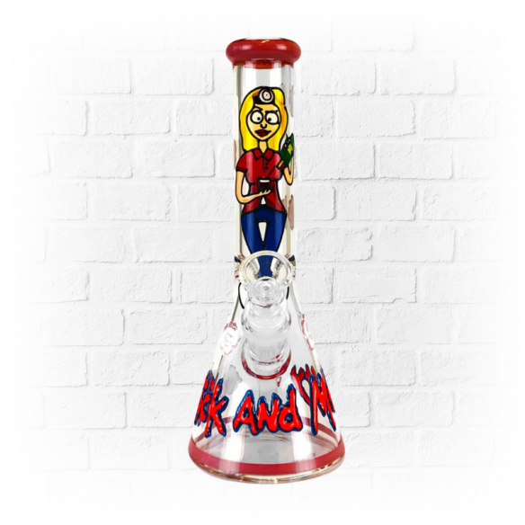 Bong de Cristal Artesanal 25cm - Rick y Morty