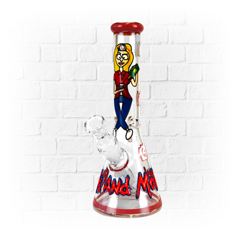 Bong de Cristal Artesanal 25cm - Rick y Morty